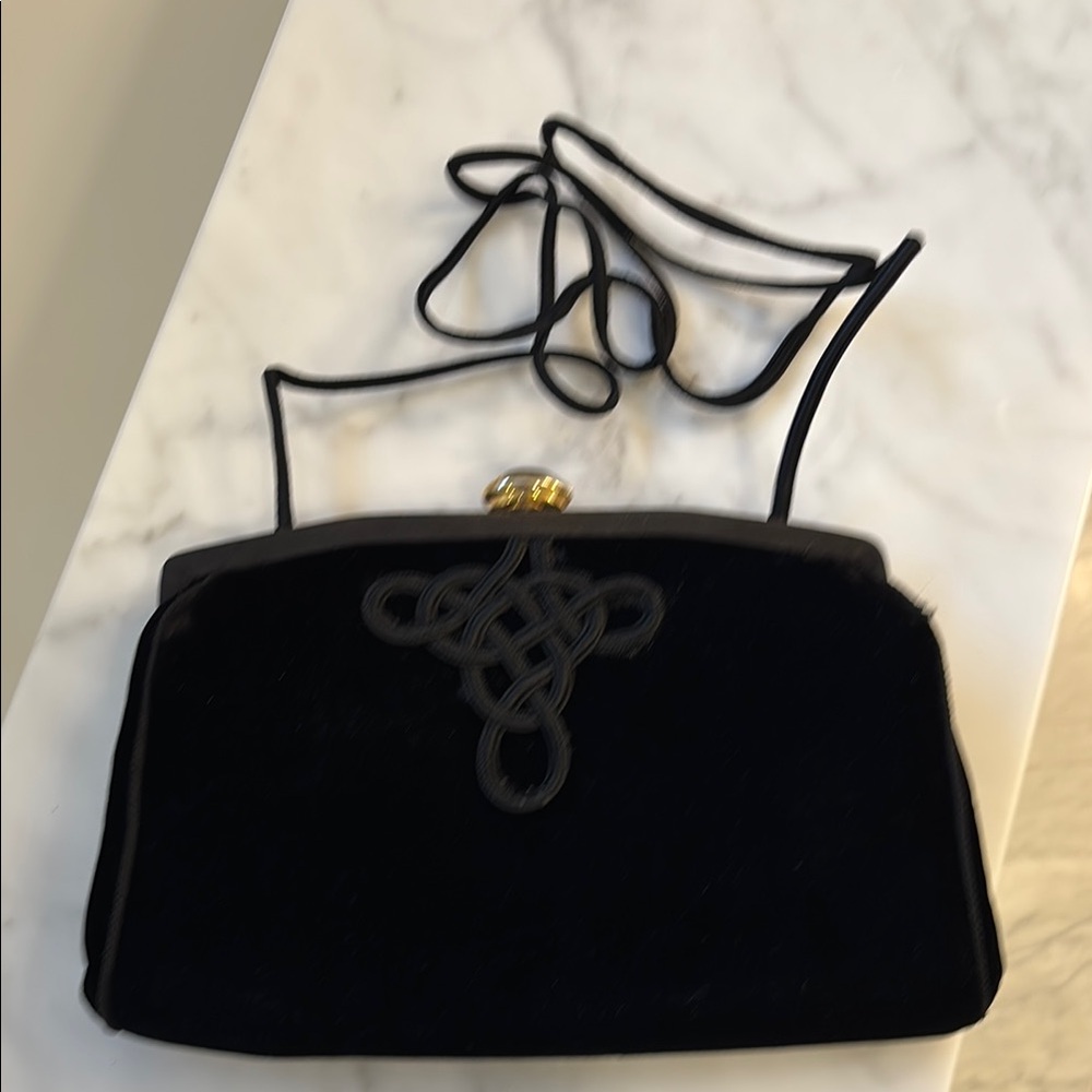 Anne Klein Elegant Black Velvet Clutch Black Velvet